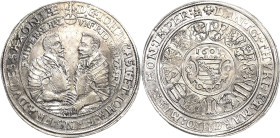 Sachsen-Coburg und Eisenach 1573-1638
Johann Casimir und Johann Ernst 1572-1633 Taler 1601, B mit Eichel-Coburg KOR 105 Schnee 185 Grasser 107 Davenp...