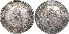 Sachsen-Altenburg 1603-1672
Johann Philipp, Friedrich, Johann Wilhelm, Friedrich Wilhelm II. 1603-1625 Taler 1625, WA-Saalfeld Rv-Umschrift endet ALD...