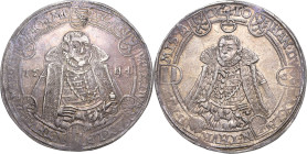 Sachsen-Weimar (Alt-Weimar) 1572-1603
Friedrich Wilhelm und Johann 1573-1603 Taler 1584, B mit Eichel-Saalfeld Koppe 32 Schnee 238 Davenport 9770 Seh...