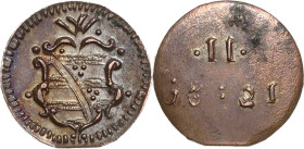 Sachsen-Mittel-Weimar 1603-1640
Johann Ernst und seine 6 Brüder 1619-1622 Kipper-2 Pfennig 1621, W-Weimar Koppe/Seitz 34 Bornemann 17 Slg. Kraaz - Sl...