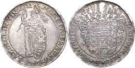 Sachsen-Mittel-Weimar 1603-1640
Johann Ernst und seine 5 Brüder 1622-1626 Taler 1622, CF-Reinhardsbrunn Pallastaler. Antike Kriegsgöttin Pallas mit S...