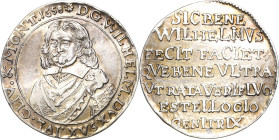 Sachsen-Neu-Weimar 1641-1728
Wilhelm 1641-1662 1/4 Taler 1658, Weimar Auf den Neubau des 1618 abgebrannten Schlosses in Weimar Koppe 338 Slg. Mersebu...