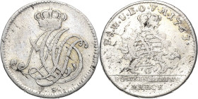 Sachsen-Weimar-Eisenach
Anna Amalia 1758-1775 1/6 Taler 1763, FS-Eisenach Koppe 580 Sehr schön
