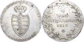 Sachsen-Weimar-Eisenach
Carl August 1775-1828 Taler 1815, o.Mzz.-Eisenach Dem Vaterlande. Variante mit kleineren Rosetten und kleinerer Schrift. Laub...