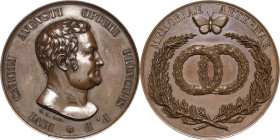 Sachsen-Weimar-Eisenach
Carl August 1775-1828 Bronzemedaille o.J. (1829) (Angelica Facius) Auf seinen Tod. Brustbild nach rechts / Schmetterling über...