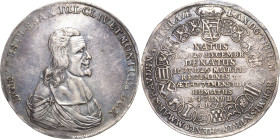 Sachsen-Gotha (Gotha-Altenburg)
Ernst der Fromme 1640-1675 Breiter Taler 1675, Gotha Auf seinen Tod und seine Beisetzung Steguweit 126 Schnee 445 Dav...