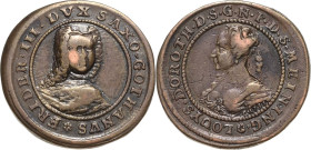 Sachsen-Gotha (Gotha-Altenburg)
Friedrich III. 1732-1772 Bronzemedaille 1732 (Wermuth) Regierungsantritt. Brustbild Frierichs III. / Brustbild Louise...
