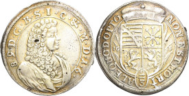 Sachsen-Meiningen
Bernhard 1680-1706 2/3 Taler 1689, IGS-Meiningen Grobe 17 Davenport 875 Winz. Schrötlingsfehler, vorzüglich/fast vorzüglich