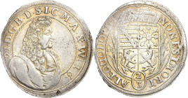 Sachsen-Meiningen
Bernhard 1680-1706 2/3 Taler 1691, IGS-Meiningen Grobe 24 Davenport 876 Winz. Schrötlingsfehler, vorzüglich