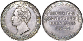 Sachsen-Meiningen
Bernhard Erich Freund 1803-1866 Gulden 1829, Berlin Ausbeute des Saalfelder Bergbaus. Feinsilber AKS 185 Jaeger 419 Kahnt 504 Müsel...