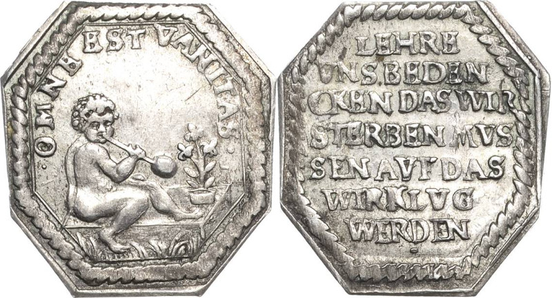 Sachsen-Eisenberg
Christian 1680-1707 Achteckige Silberklippe o.J. (Wermuth?) A...