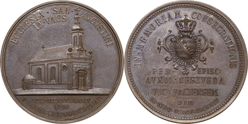 Sachsen-Coburg-Gotha
Ernst II. 1844-1893 Bronzemedaille 1884. Auf die Weihe der...