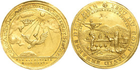 Sachsen-Saalfeld
Franz Josias 1745-1764 Dukat o.J. (1745), Saalfeld Auf den Tod seines Bruders Christian Ernst. Der Herzog kniet vor Kruzifix in der ...