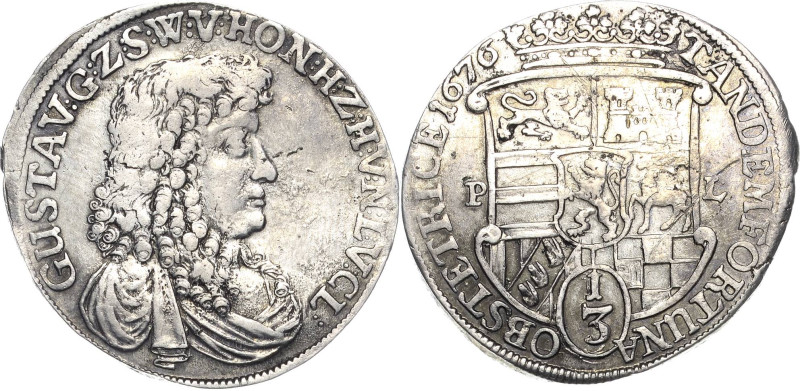 Sayn-Wittgenstein-Hohenstein
Gustav 1657-1701 1/3 Taler 1676, PL-Ellrich TANDEM...