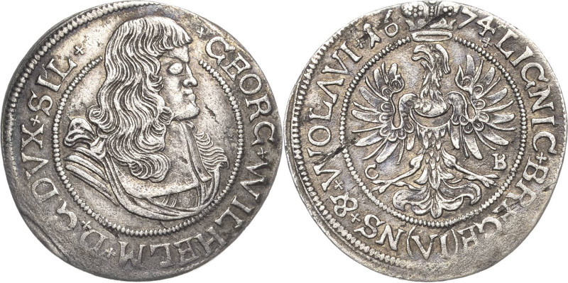 Schlesien-Liegnitz-Brieg
Georg Wilhelm 1672-1675 6 Kreuzer 1674, CB-Brieg Fr.u....