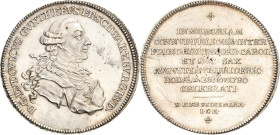 Schwarzburg-Rudolstadt
Ludwig Günther II. 1767-1790 Taler 1780, ICK-Saalfeld Auf die zweite Vermählung seines Sohnes, Erbprinz Friedrich Karl, mit Au...