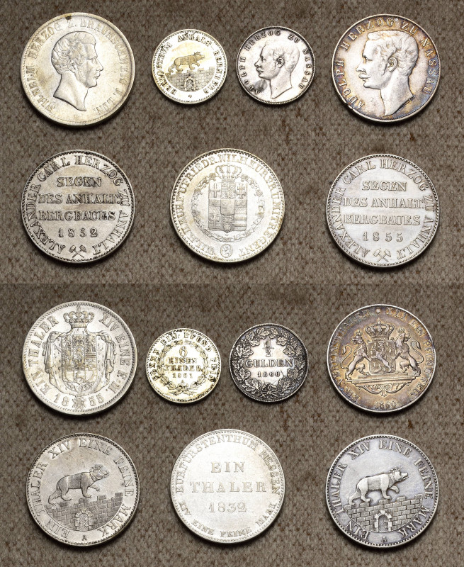Allgemeine Lots
Lot-7 Stück Anhalt Ausbeutetaler 1852, 1855. 1/6 Taler 1861. Br...