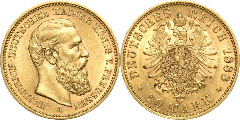 Preußen
Friedrich III. 1888 20 Mark 1888 A Jaeger 248 Fast vorzüglich/vorzüglic...