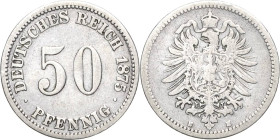 Kleinmünzen
 50 Pfennig 1875 E Jaeger 7 Selten. Schön-sehr schön
