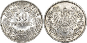 Kleinmünzen
 50 Pfennig 1898 A Jaeger 15 Vorzüglich-Stempelglanz