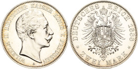 Preußen
Wilhelm II. 1888-1918 2 Mark 1888 A Jaeger 100 Winz. Kratzer, Polierte Platte