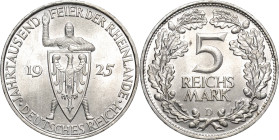 5 Reichsmark 1925 D Rheinlande Jaeger 322 Fast Stempelglanz