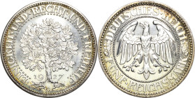 5 Reichsmark 1927 A Eichbaum Jaeger 331 Prachtvolles Exemplar. Winz. Kratzer, vom polierten Stempel, vorzüglich-Stempelglanz