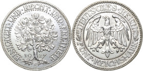 5 Reichsmark 1927 E Eichbaum Jaeger 331 Vom Erstabschlag. Kl. Kratzer, vorzüglich-Stempelglanz