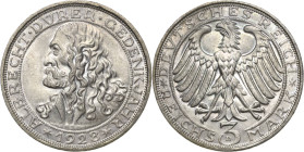 3 Reichsmark 1928 D Dürer Jaeger 332 Prägefrisch