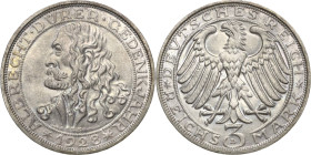 3 Reichsmark 1928 D Dürer Jaeger 332 Prägefrisch