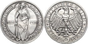 3 Reichsmark 1928 A Naumburg Jaeger 333 Vorzüglich-Prägefrisch