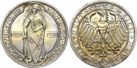 3 Reichsmark 1928 A Naumburg Jaeger 333 Randfehler, fast Stempelglanz