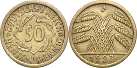 Kleinmünzen
 50 Rentenpfennig 1923 J Jaeger 310 Sehr selten. Sehr schön+