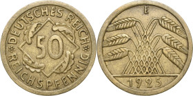 Kleinmünzen
 50 Reichspfennig 1925 E Jaeger 318 Selten. Winz. Randfehler, sehr schön+