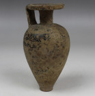 Greek piriform aryballos with scale pattern