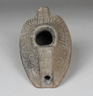 Islamic oil lamp, Type Rosenthal & Sivan K, Group 3 and Hadad 32 var.2