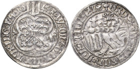 Sachsen - Das Kurfürstentum
Kurfürst Friedrich II. mit Herzog Wilhelm (III.) 1440-1464 Pfahlschildgroschen o.J. (1451/1456), K/Mohnkopf-Freiberg Dies...
