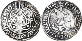 Sachsen - Das Kurfürstentum
Herzog Wilhelm III. von Thüringen Judenkopfgroschen o.J. (1445/1451), Gotha Mehner 15/1 Krug 1215 2.51 g. Sehr schön