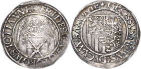 Sachsen-Kurlinie ab 1486 bis 1547 (Ernestiner)
Friedrich III., Johann und Georg 1507-1525 Engelgroschen (Schreckenberger) o.J. 5-strahliger Stern-Ann...