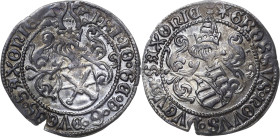 Sachsen-Kurlinie ab 1486 bis 1547 (Ernestiner)
Friedrich III., Johann und Georg 1507-1525 Zinsgroschen o.J. Rv. 6-strahliger Stern-Annaberg Umschrift...