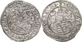 Sachsen-Kurlinie ab 1486 bis 1547 (Ernestiner)
Friedrich III., Johann und Georg 1507-1525 Zinsgroschen 1525, T-Buchholz Umschriften enden: SAXO.1525....