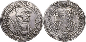 Sachsen-Kurlinie ab 1486 bis 1547 (Ernestiner)
Johann der Beständige 1528-1533 1/2 Guldengroschen o.J. X-Zwickau Keilitz 96 Keilitz/Kohl 56 Sehr selt...