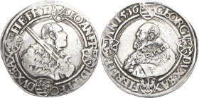 Sachsen-Kurlinie ab 1486 bis 1547 (Ernestiner)
Johann Friedrich und Georg 1534-1539 Guldengroschen 1536, T-Buchholz Keilitz 130 Schnee 80 Davenport 9...