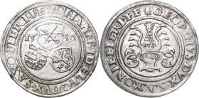 Sachsen-Kurlinie ab 1486 bis 1547 (Ernestiner)
Johann Friedrich und Georg 1534-1539 1/4 Guldengroschen 1536, Morgenstern-Annaberg Keilitz 135.2 Keili...