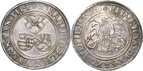 Sachsen-Kurlinie ab 1486 bis 1547 (Ernestiner)
Johann Friedrich und Heinrich 1539-1541 1/2 Guldengroschen 1539, beiderseits Kreuz im Kreis-Annaberg K...
