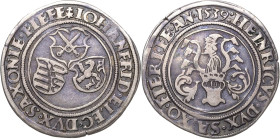 Sachsen-Kurlinie ab 1486 bis 1547 (Ernestiner)
Johann Friedrich und Heinrich 1539-1541 1/2 Guldengroschen 1539, Av. Kreuz im Kreis-Annaberg Keilitz 1...