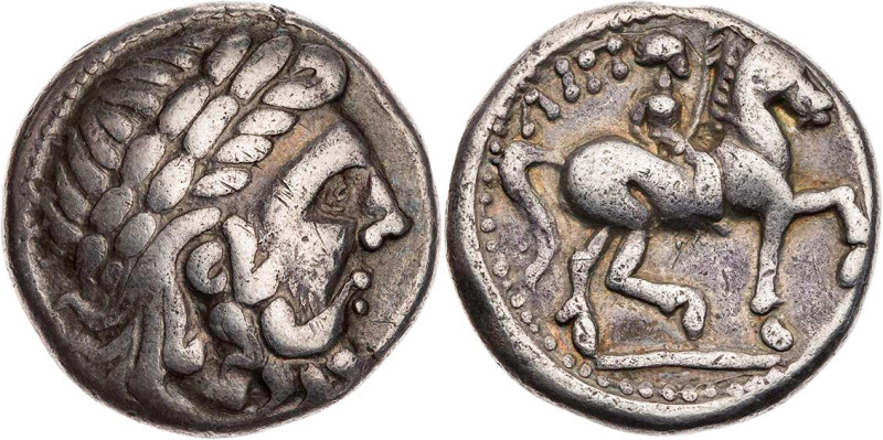 OSTKELTEN TYP PHILIPP II. VON MAKEDONIEN
 AR-Tetradrachme, Banater Kreis: Lokal...