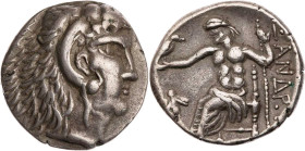 OSTKELTEN TYP ALEXANDER III. VON MAKEDONIEN
 AR-Tetradrachme 3.-2. Jh. v. Chr. Vs.: Kopf des Herakles mit Löwenskalp n. r., Rs.: Zeus aetophoros thro...