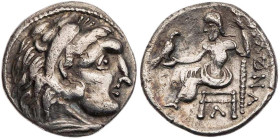 OSTKELTEN TYP ALEXANDER III. VON MAKEDONIEN
 AR-Drachme 3.-2. Jh. v. Chr. Vs.: Kopf des Herakles mit Löwenskalp n. r., Rs.: Legendenrest, stilisierte...