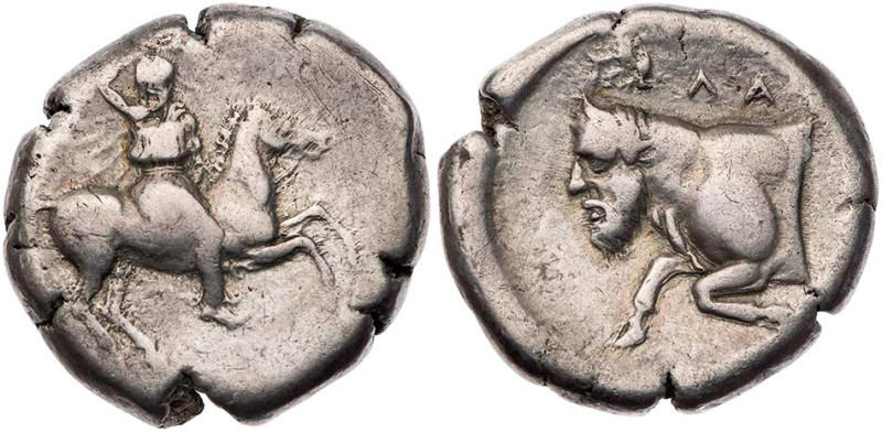 SIZILIEN GELA
 AR-Didrachme 420-415 v. Chr. Vs.: Reiter mit Chlamys und phrygis...